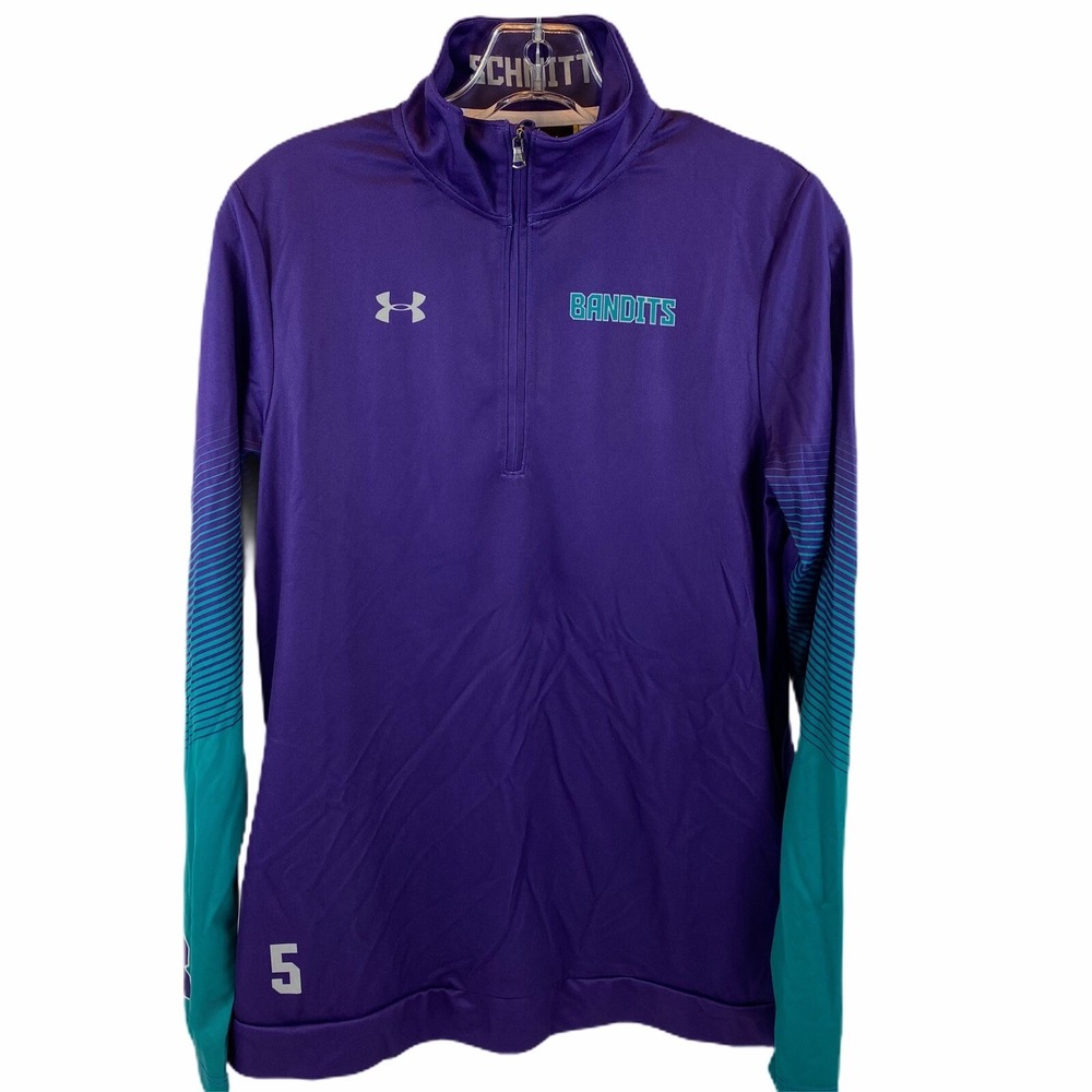 Under Armour Women's Heatgear 1/4 Zip Bandits #5‎ Pullover Purple Sz S NWT